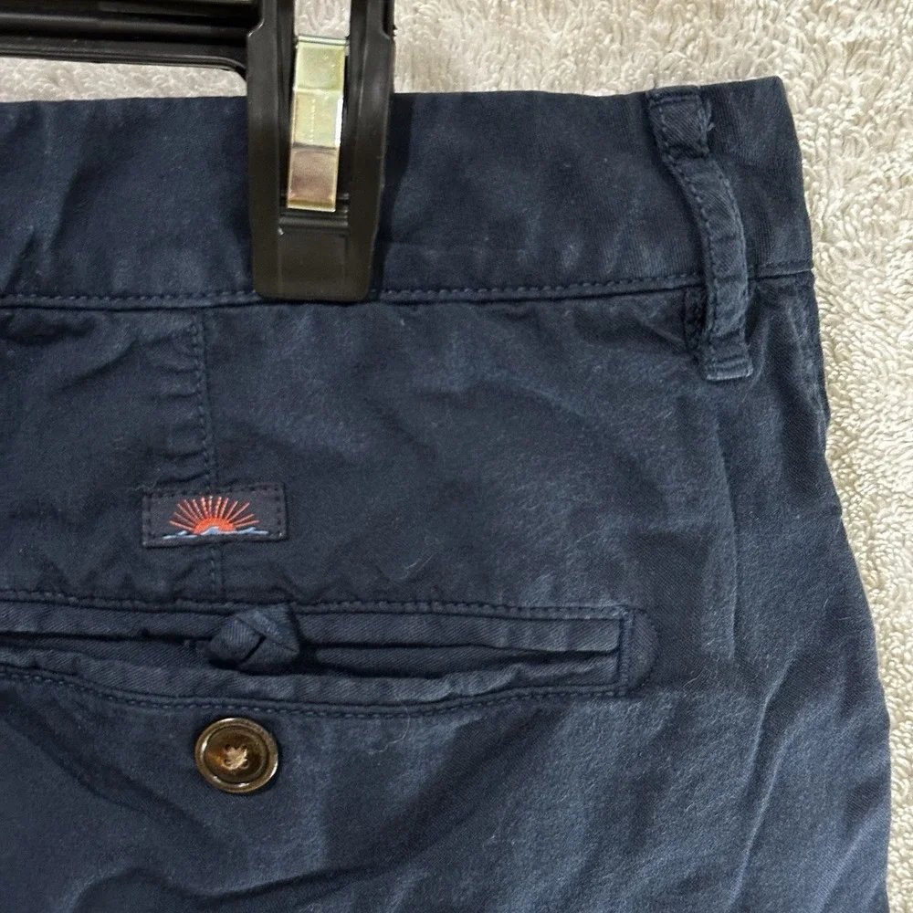 Faherty Men's Shorts Size 36 Navy Comfy Waistband Blue Organic Cotton‎ Blend